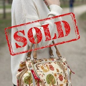 Lily Bloom Cream and Tan Animal Print Satchel